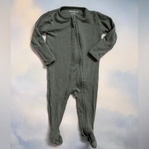 Woolino Olive Green Baby Onesie